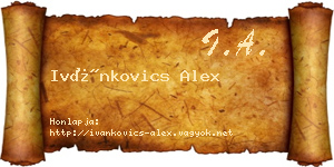 Ivánkovics Alex névjegykártya