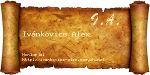 Ivánkovics Alex névjegykártya